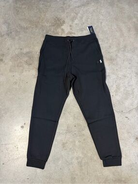 Ralph Lauren Black Polo Logo Double Knit Jogger Pants